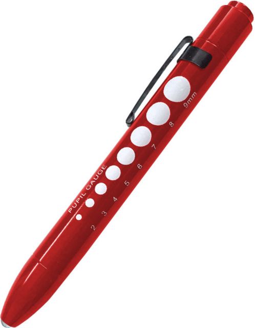 SOFT LED PUPIL GAUGE PENLIGHT IN CLAMSHELL-RED