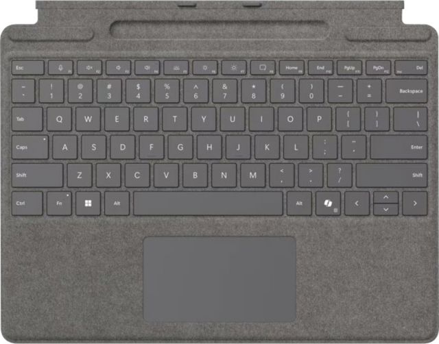 Surface Pro 10 Keyboard (Type Cover) with Charging/Storage for Slim Pen (V2) - Slim Pen (V2) Sold Separately - Platinum