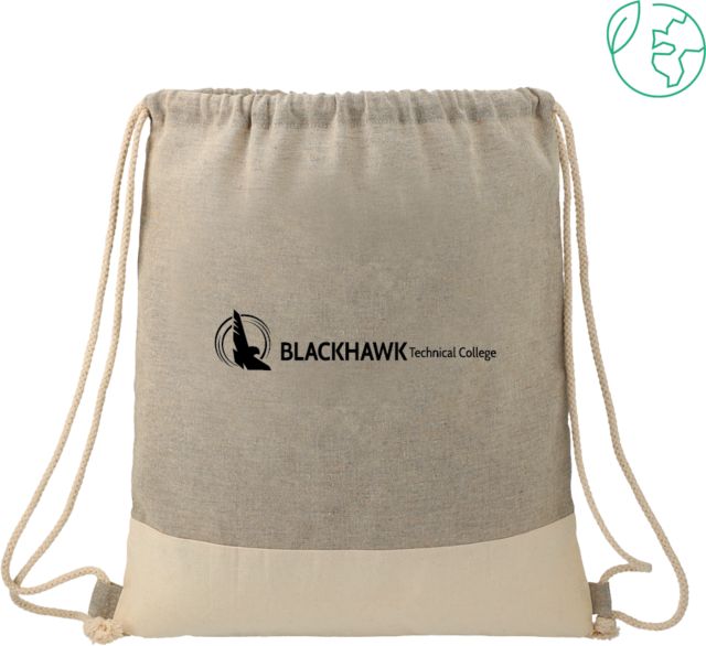 Blackhawk Technical Split Recycled Cotton Grey/Natural Drawstring Bag BTC Logo - ONLINE ONLY