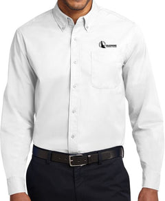 Blackhawk Technical Twill Button Down Long Sleeve White BTC Right Logo - ONLINE ONLY