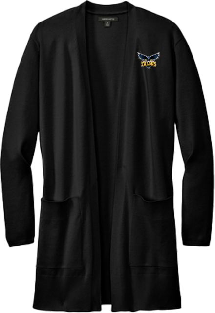 Blackhawk Mercer + Mettle Womens Open Front Cardigan Sweater Hawk Mascot - ONLINE ONLY