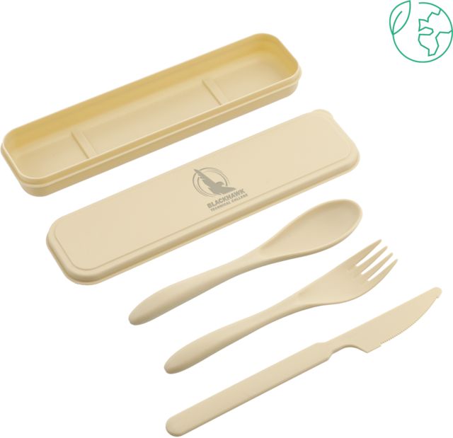Blackhawk Technical Bamboo Fiber Beige Cutlery Set BTC Logo Engraved - ONLINE ONLY