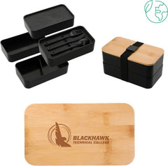 Blackhawk Technical Stackable Bamboo Fiber Bento Box BTC Right Logo Engraved - ONLINE ONLY