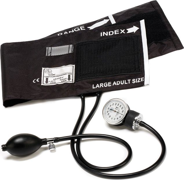 LARGE ADULT COTTON ANEROID SPHYGMOMANOMETER