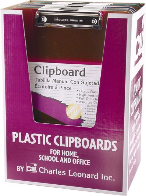 CLIPBOARD PLASTIC ASST COLORS