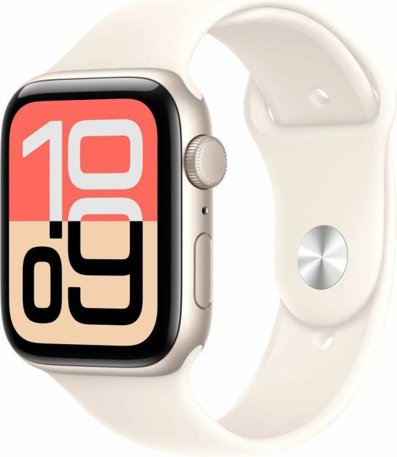 Apple Watch SE 3 GPS 44mm Starlight Aluminum Case with Starlight Sport Band - S/M